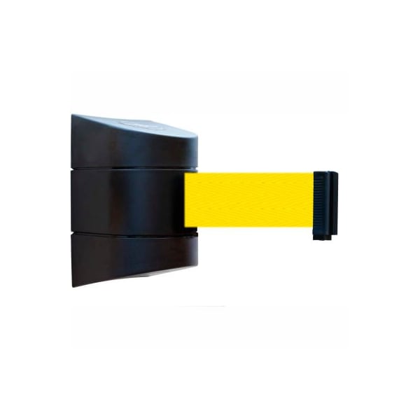 Lawrence Metal Prod. Tensabarrier Wall Mount Retractable Belt Barrier, Black Case W/15' Yellow Belt 897-15-S-33-NO-Y5X-C - main